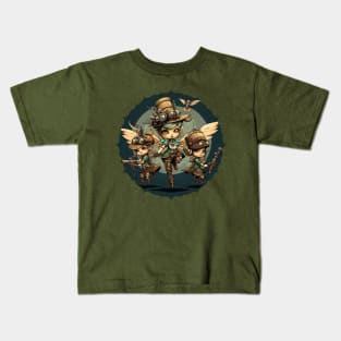 Steampunk Steam Powered Fairy Squad Kids T-Shirt